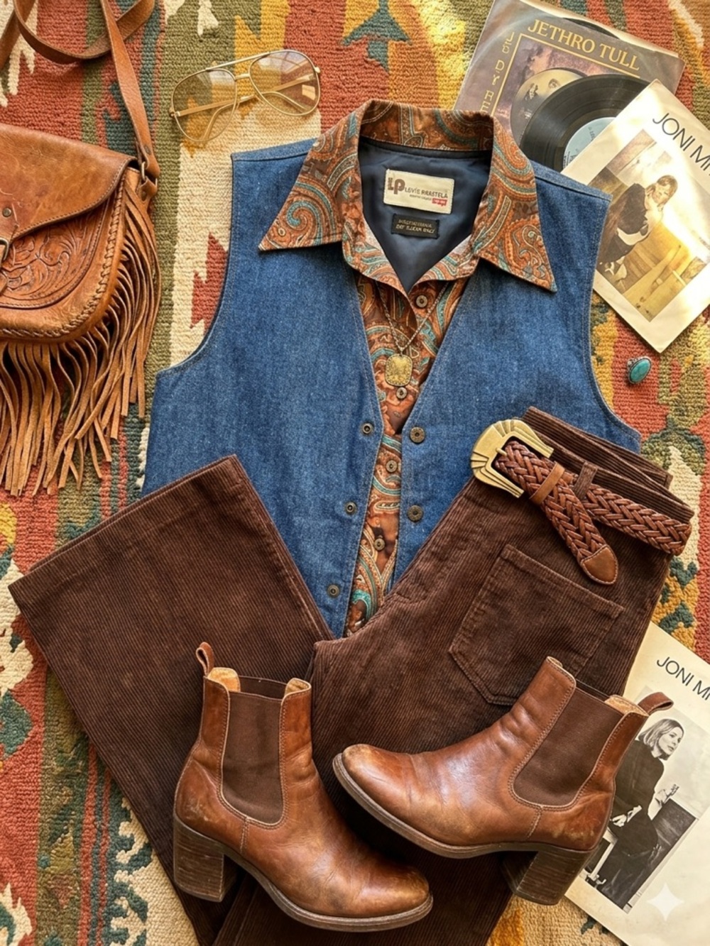 Rare 70s VINTAGE Levi’s Panatela Tailored Leisure Denim Vest Men’s S Women’s M/L - Picture 13 of 13